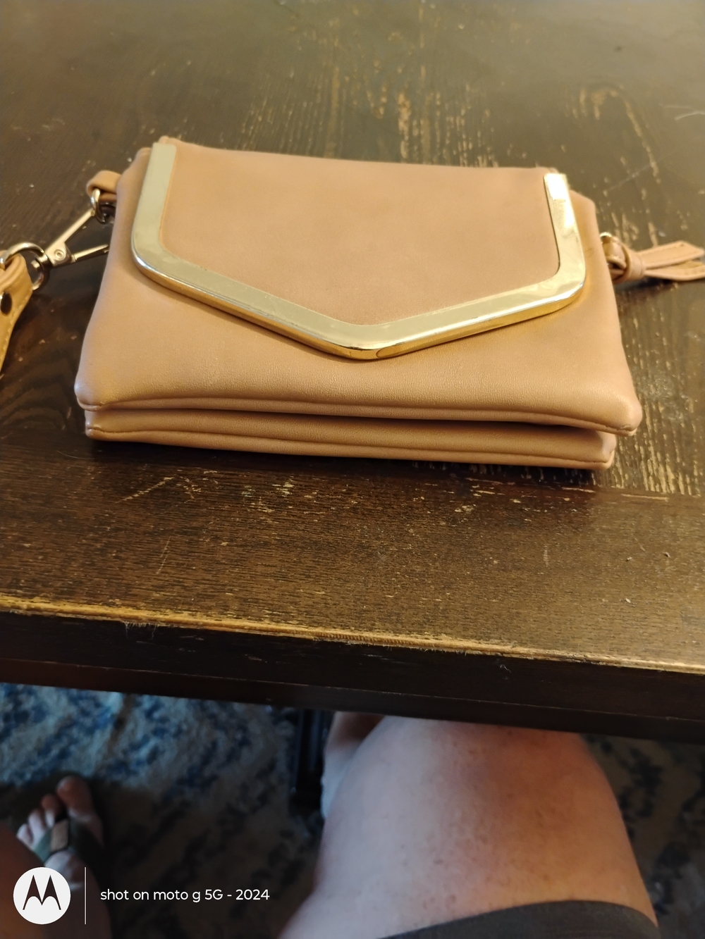 Charming Charlie Blush Pink Crossbody with Gold Accent